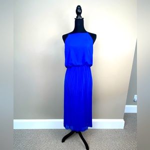 Sam Edelman Royal Blue Pleated Skirt Maxi Dress NWT